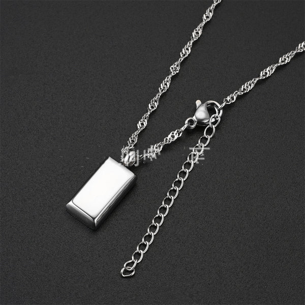 Rectangular Bar Pendant Necklace view 6