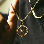 Compass Pendant Rope Chain Necklace view 7