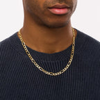 Gold Figaro Chain Necklace in Multiple Widths