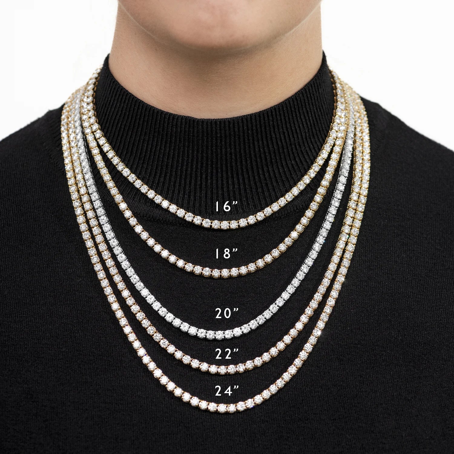 Waterproof 4mm Zircon Tennis Necklace