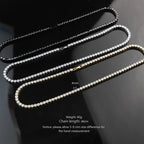 Waterproof 4mm Zircon Tennis Necklace