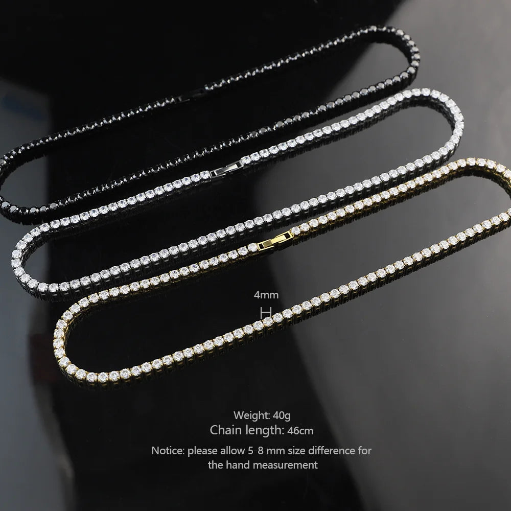 Waterproof 4mm Zircon Tennis Necklace