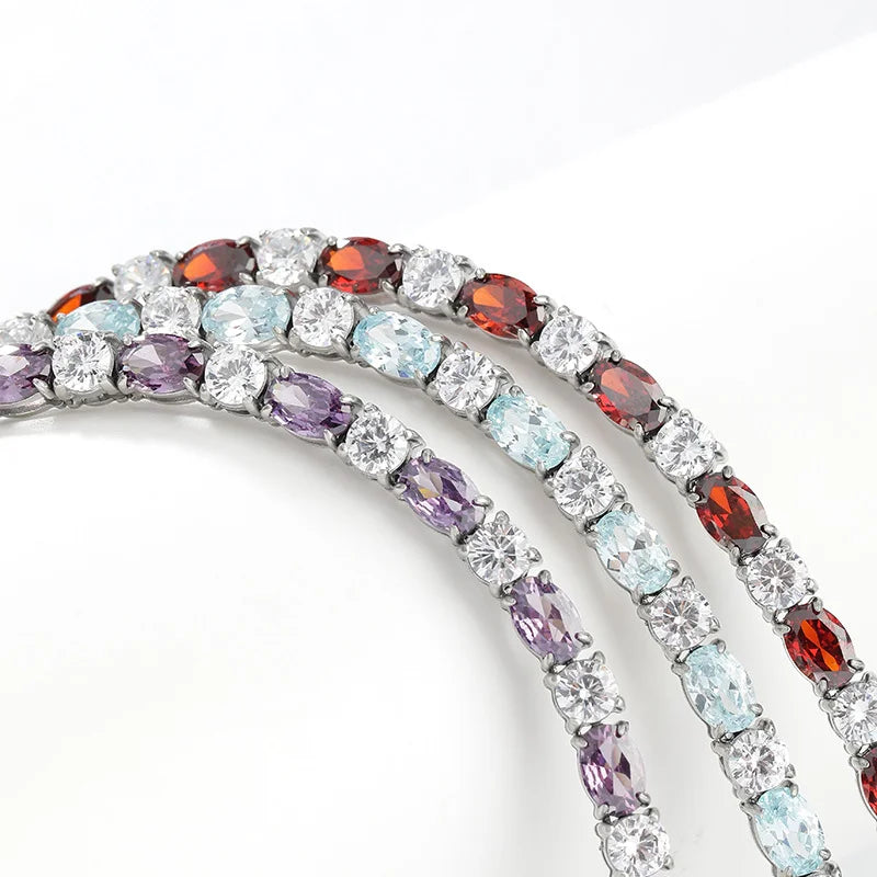 Mixed Cut Zircon Tennis Necklace