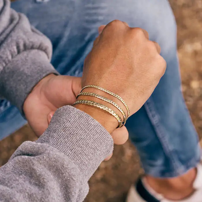 18K Gold PVD Flat Curb Bracelet