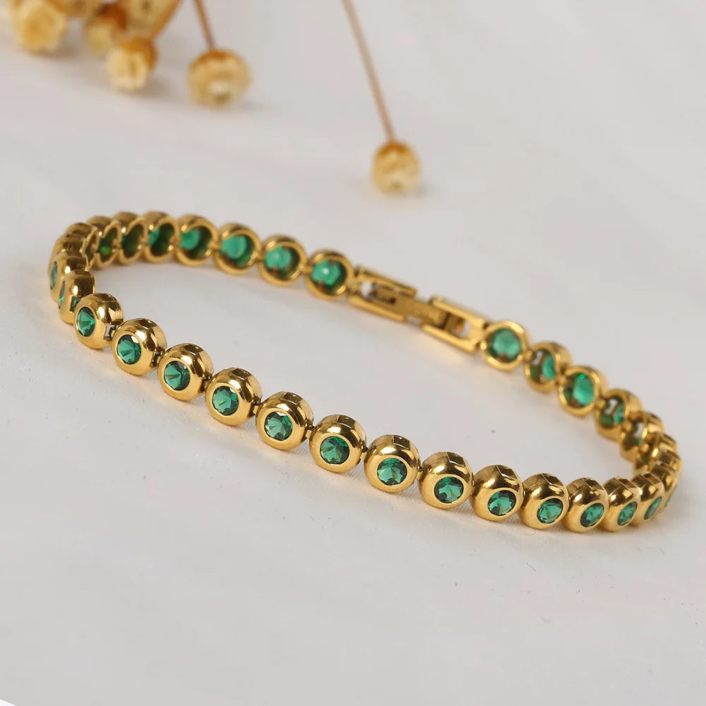 Gold with Green Zircon