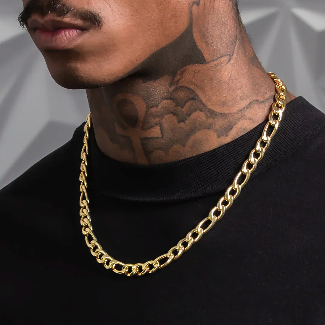 18K Gold Plated Figaro Chain Necklace