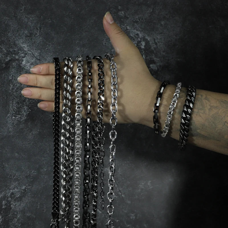 Polished Cuban Link Necklace and Bracelet Set