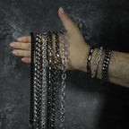 Polished Cuban Link Necklace and Bracelet Set