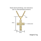 18K Gold Plated Geometric Cross Pendant Necklace