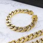 18K Gold Plated Pave Cuban Link Bracelet
