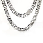 Polished Steel Chunky Cuban Link Necklace