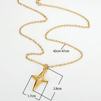 18K Gold Plated Hollow Star Pendant Necklace