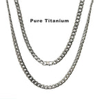 Pure Titanium Cuban Link Necklace 7.2mm