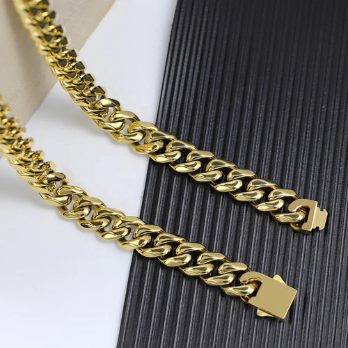 18K Gold Plated Cuban Link Necklace 14mm