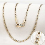 Gold Figaro Chain Necklace in Multiple Widths