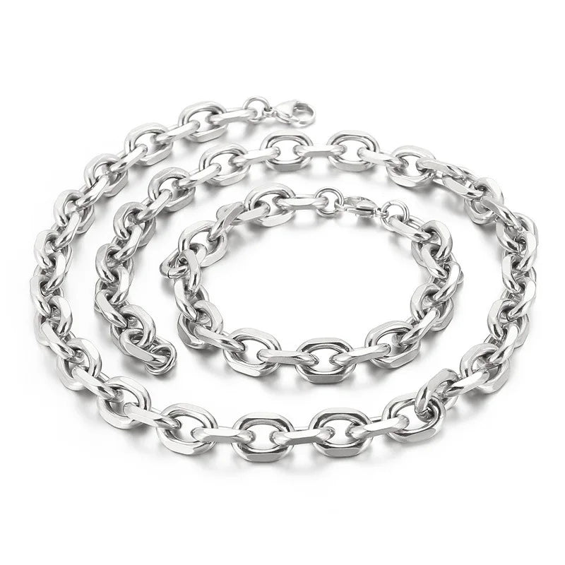 Steel Oval Link Chain Necklace
