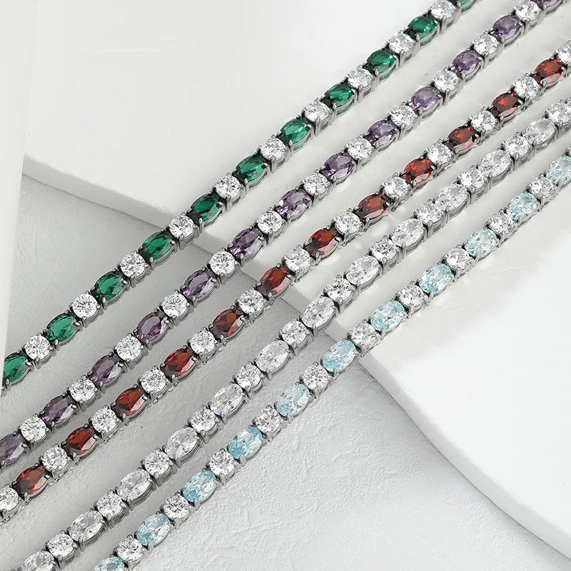 Mixed Cut Zircon Tennis Necklace
