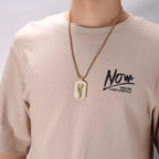 Gold Wing Pendant Necklace for Men