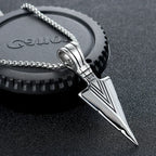 Steel Arrowhead Pendant Necklace