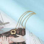 Circle Pendant Necklace with Zircon