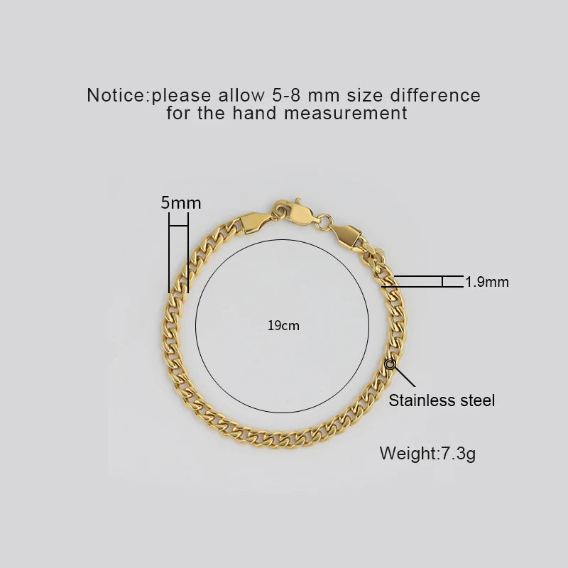 Fine 18K Gold Plated Cuban Bracelet