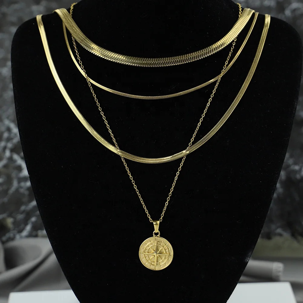 Polished Steel Snake Chain Necklace