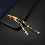 Steel and Ceramic Link Bracelet for Men