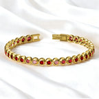 Gold Bezel Set Tennis Bracelet for Men