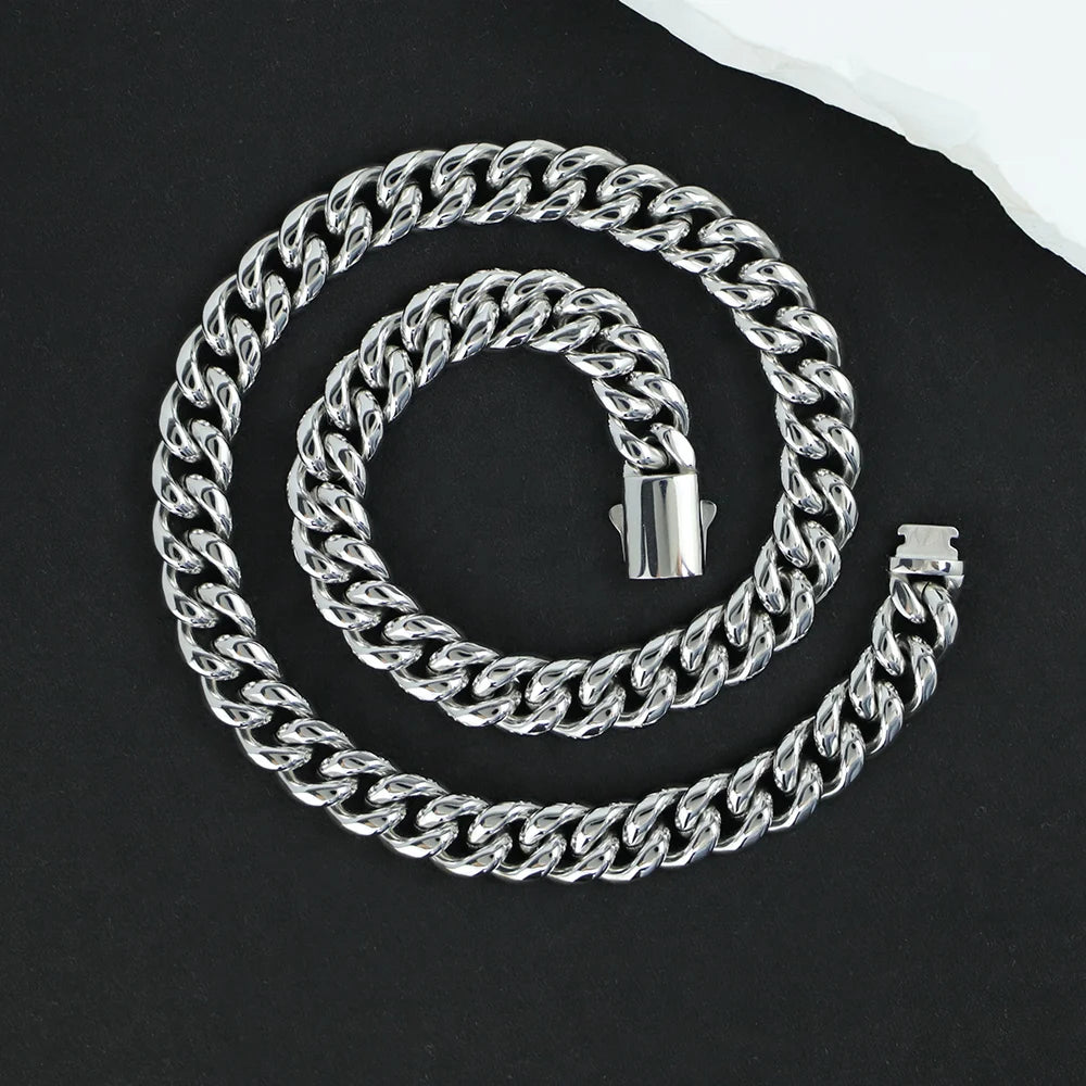 16mm Heavy Steel Cuban Link Necklace