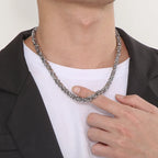 Steel Byzantine Chain Necklace in Multiple Widths