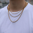 18K Gold Plated Round Box Chain Necklace