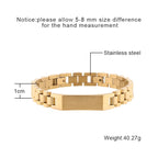 18K Gold Plated ID Bracelet with Watchband Links