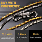 18K Gold Plated Franco Chain Necklace with Zircon Clasp