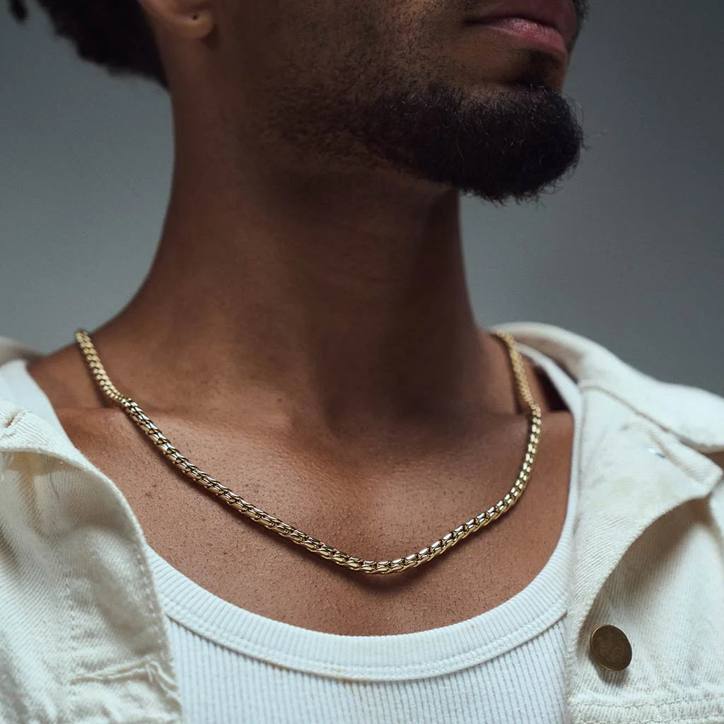 Polished Steel Wheat Chain Necklace 2.3mm