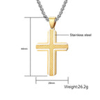 Minimalist Two-Tone Cross Pendant Necklace