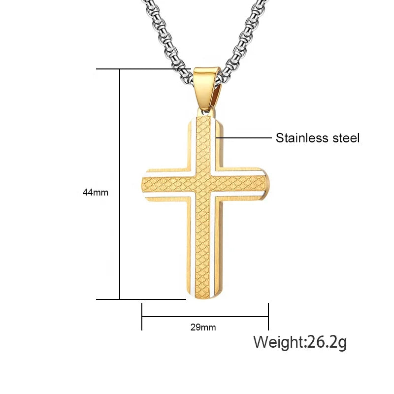 Minimalist Two-Tone Cross Pendant Necklace