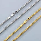 Polished Steel V-Link Franco Necklace