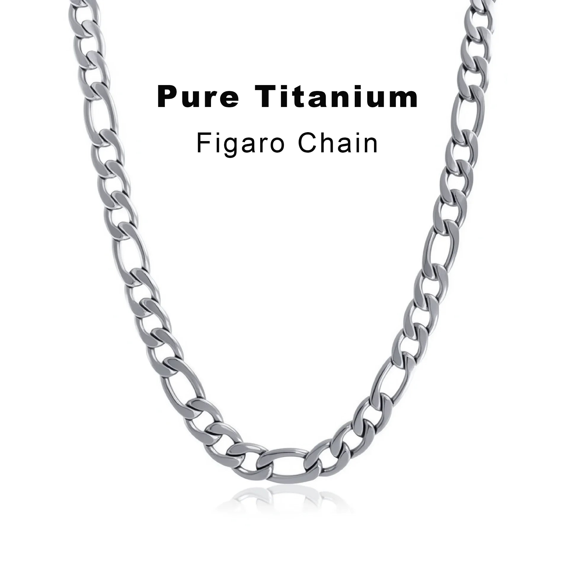 Pure Titanium Figaro Chain Necklace