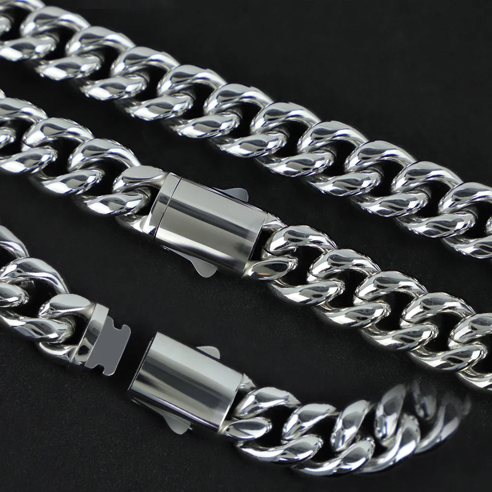 16mm Heavy Steel Cuban Link Necklace