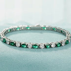 Two-Tone Alternating Cut Tennis Bracelet