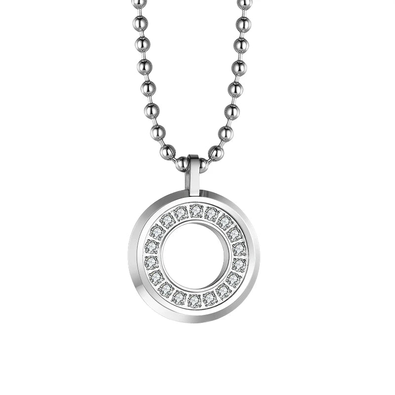 Circle Pendant Necklace with Zircon