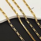 18K Gold Plated Box Chain Necklace in 3mm Steel