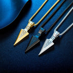Steel Arrowhead Pendant Necklace
