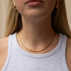 18K Gold Plated Round Snake Chain Necklace