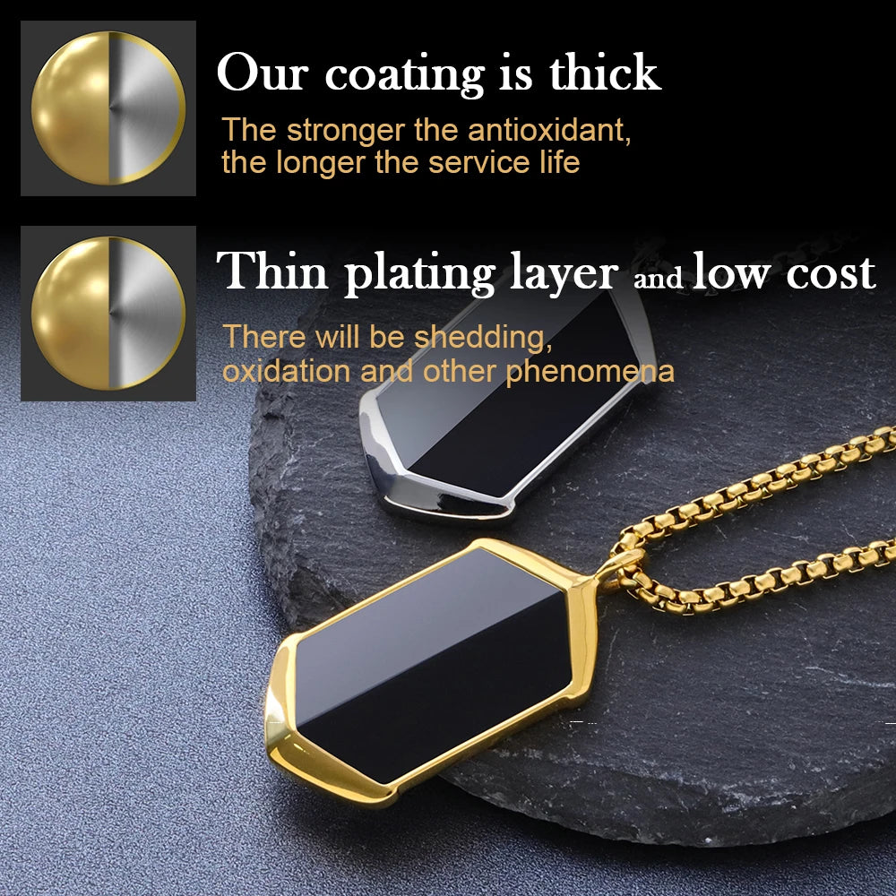 Hexagonal Agate Stone Necklace for Men