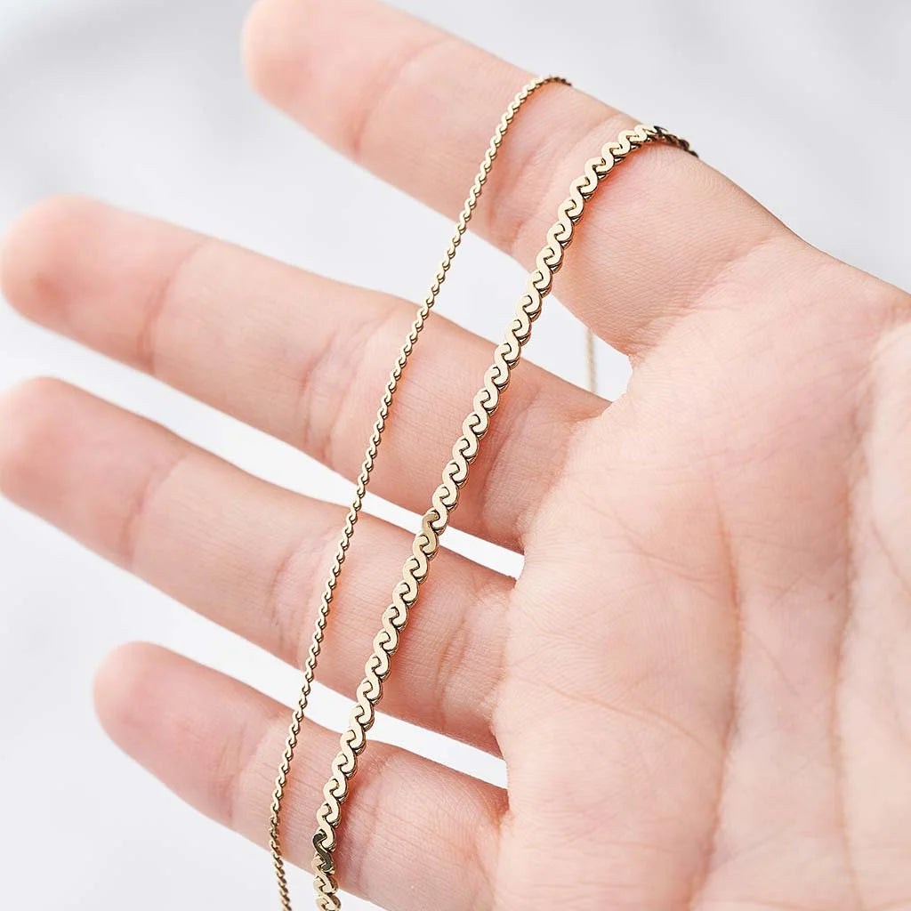 18K Gold Plated Spiral Chain Necklace in Stainless Steel