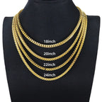 Polished Steel V-Link Franco Necklace