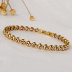 Gold with Pink Zircon