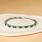 18K Gold Plated Oval Zircon Tennis Bracelet