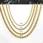 Steel Rope Chain Necklace in Four Widths